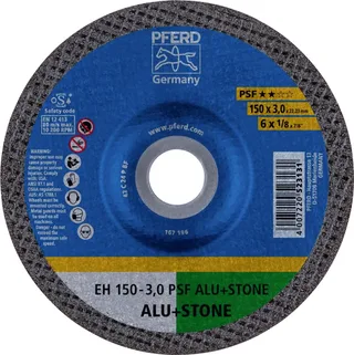 EH 150-3,0 PSF ALU+STONE 61823326 Trennscheibe gekröpft 150 mm 25 St. Aluminium, NE-Metalle, Titan, Titanlegierung, Gusseisen, Duroplast, Stein de PFERD – image du produit 1 sur 2