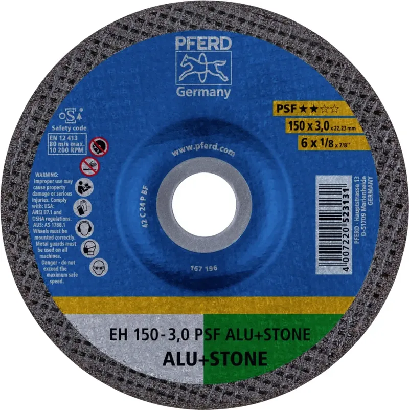EH 150-3,0 PSF ALU+STONE 61823326 Trennscheibe gekröpft 150 mm 25 St. Aluminium, NE-Metalle, Titan, Titanlegierung, Gusseisen, Duroplast, Stein de PFERD – image du produit 1 sur 2