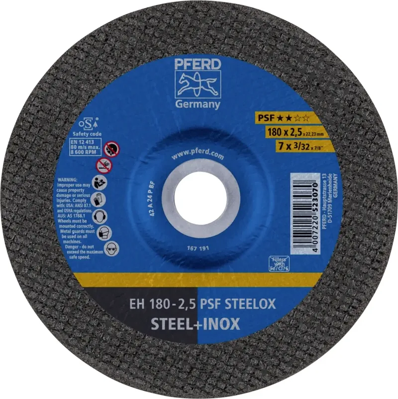 EH 180-2,5 PSF STEELOX 61726326 Trennscheibe gekröpft 180 mm 25 St. Edelstahl, Stahl de PFERD – image du produit