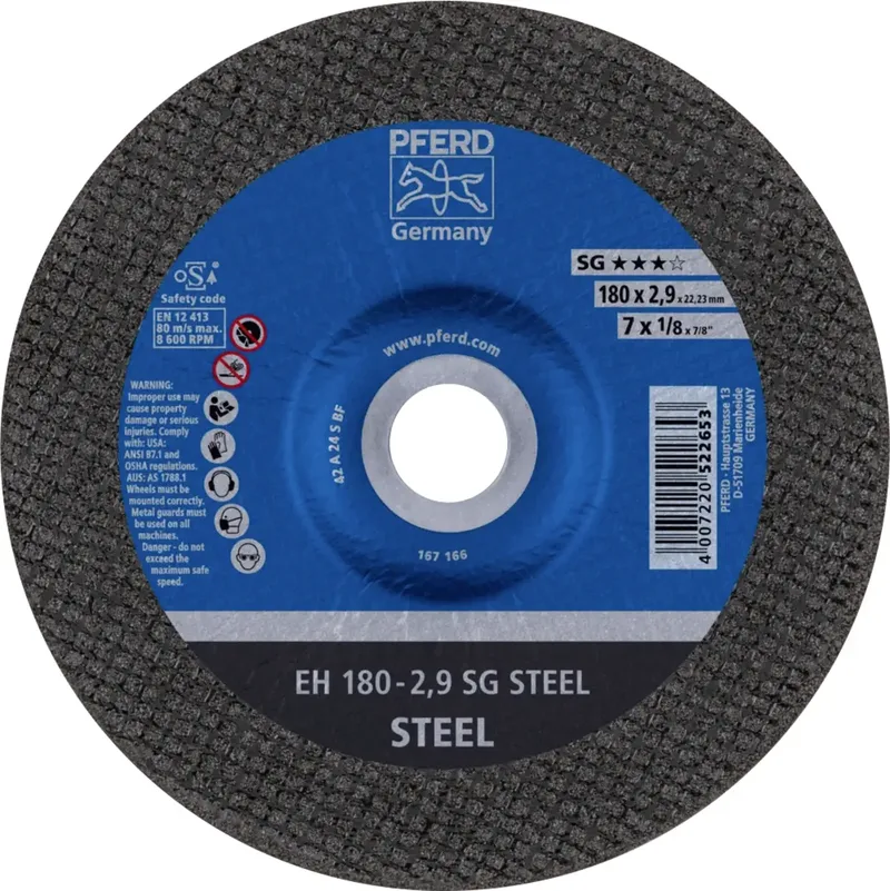 EH 180-2,9 SG STEEL 61323322 Trennscheibe gekröpft 180 mm 25 St. Stahl von PFERD – Produktbild
