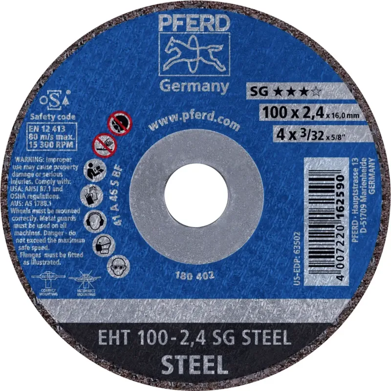 EHT 100-2,4 SG STEEL/16,0 61340116 Trennscheibe gerade 100 mm 25 St. Stahl de PFERD – image du produit