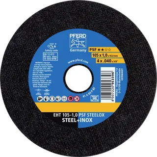 EHT 105-1,0 PSF STEELOX/16,0 61741105 Trennscheibe gerade 105 mm 25 St. Edelstahl, Stahl de PFERD – image du produit 1 sur 2