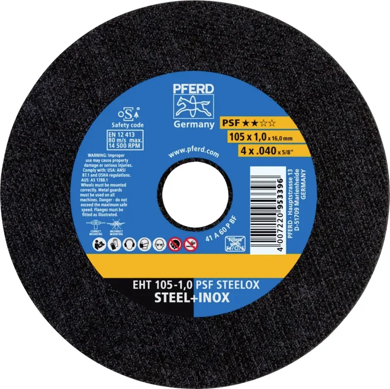 EHT 105-1,0 PSF STEELOX/16,0 61741105 Trennscheibe gerade 105 mm 25 St. Edelstahl, Stahl de PFERD – image du produit 1 sur 2