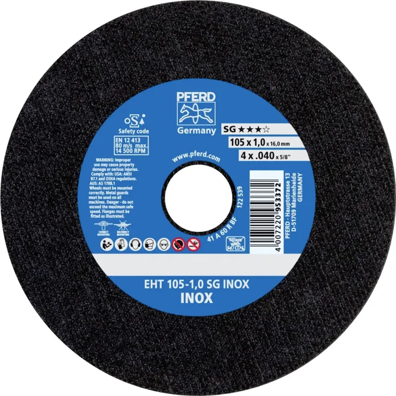 EHT 105-1,0 SG INOX/16,0 61315113 Trennscheibe gerade 105 mm 25 St. Edelstahl de PFERD – image du produit 1 sur 2