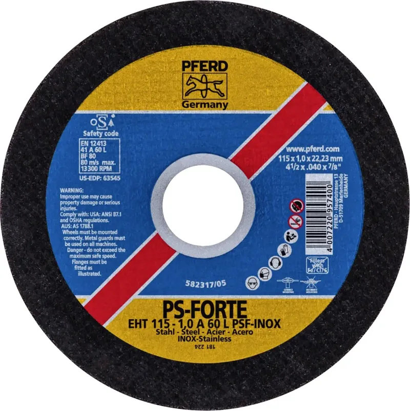 EHT 115-1,0 PSF CLASSIC STEELOX 61715150 Trennscheibe gerade 115 mm 25 St. Edelstahl, Stahl de PFERD – image du produit