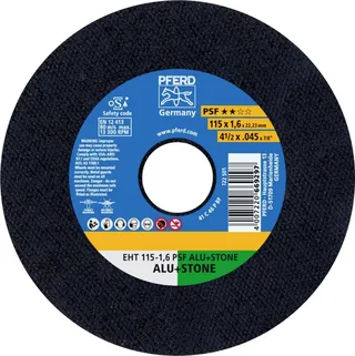 EHT 115-1,6 PSF ALU+STONE 61818021 Trennscheibe gerade 115 mm 25 St. Aluminium, NE-Metalle, Titan, Titanlegierung, Gusseisen, Duroplast, Stein de PFERD – image du produit 1 sur 2
