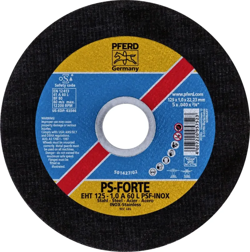 EHT 125-1,0 PSF CLASSIC STEELOX 61715250 Trennscheibe gerade 125 mm 25 St. Edelstahl, Stahl de PFERD – image du produit