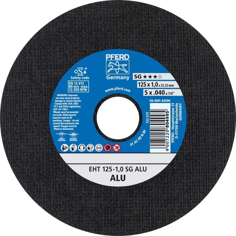 EHT 125-1,0 SG ALU Doorslijpschijf - Universeel - 125x22,23mm - K60 de PFERD – image du produit