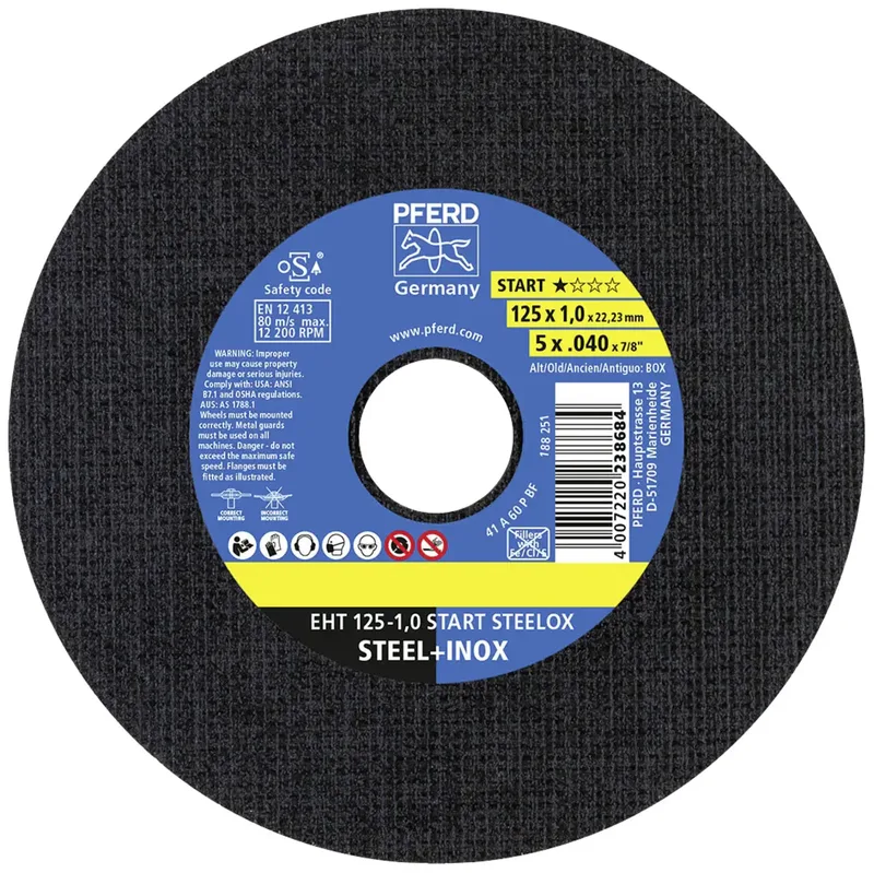 EHT 125-1,0 START (10) 69121041 Trennscheiben-Set 125 mm 10 St. Edelstahl, Stahl by PFERD – product image 1 of 2