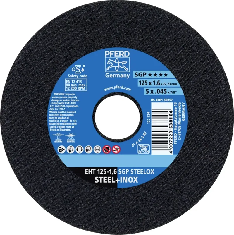 EHT 125-1,6 SGP STEELOX 61331420 Trennscheibe gerade 125 mm 25 St. Edelstahl, Stahl von PFERD – Produktbild 1 von 2