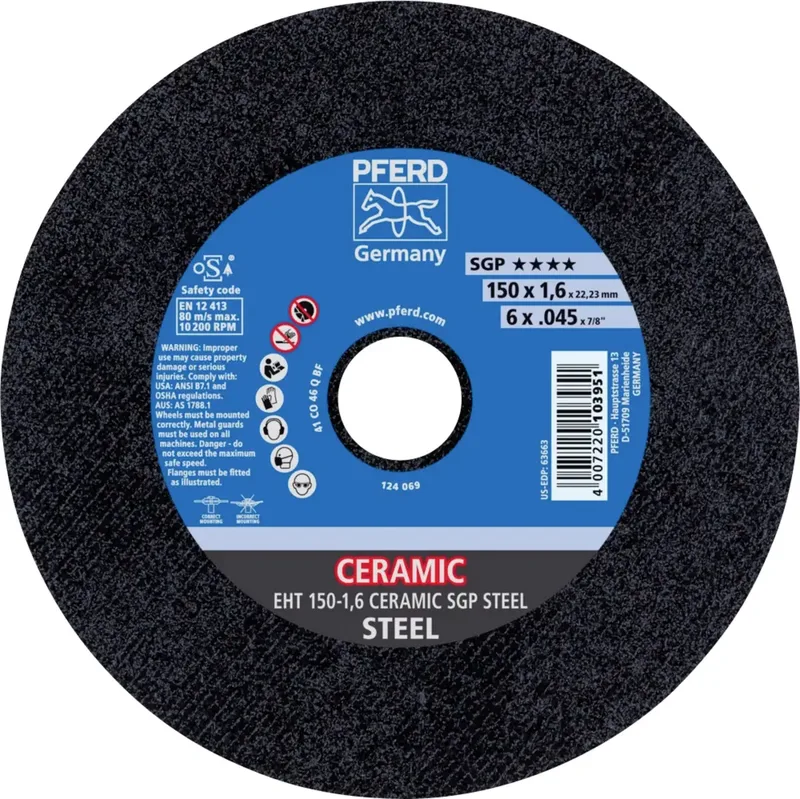 EHT 150-1,6 CERAMIC SGP STEEL 61315016 Trennscheibe gerade 150 mm 25 St. Stahl von PFERD – Produktbild