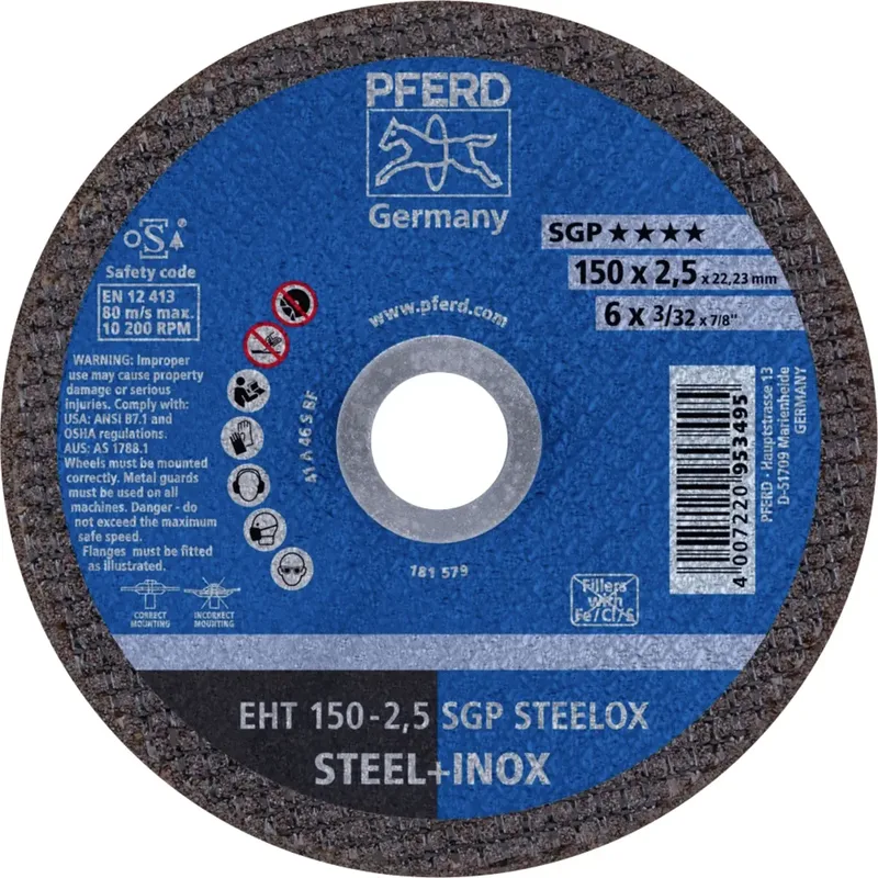 EHT 150-2,5 SGP STEELOX 61342225 Trennscheibe gerade 150 mm 25 St. Edelstahl, Stahl von PFERD – Produktbild 1 von 2