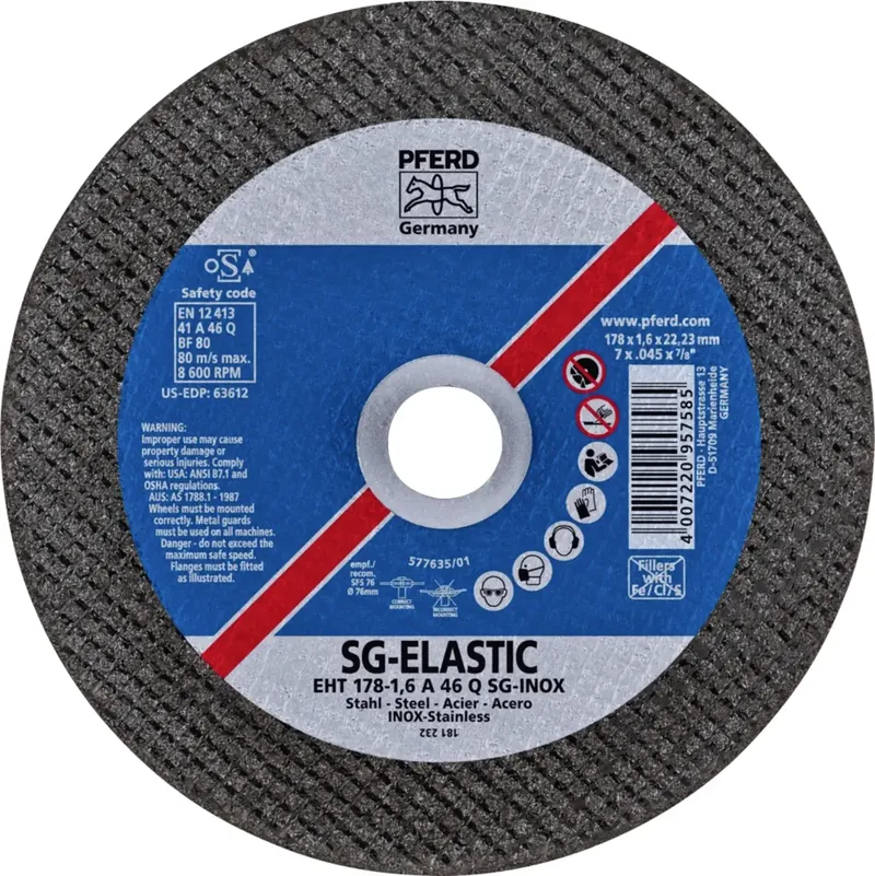 EHT 178-1,6 SG CLASSIC STEELOX 61326406 Trennscheibe gerade 180 mm 25 St. Edelstahl, Stahl by PFERD – product image