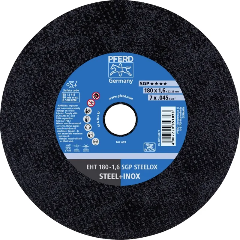EHT 180-1,6 SGP STEELOX 61343122 Trennscheibe gerade 180 mm 25 St. Edelstahl, Stahl de PFERD – image du produit 1 sur 2