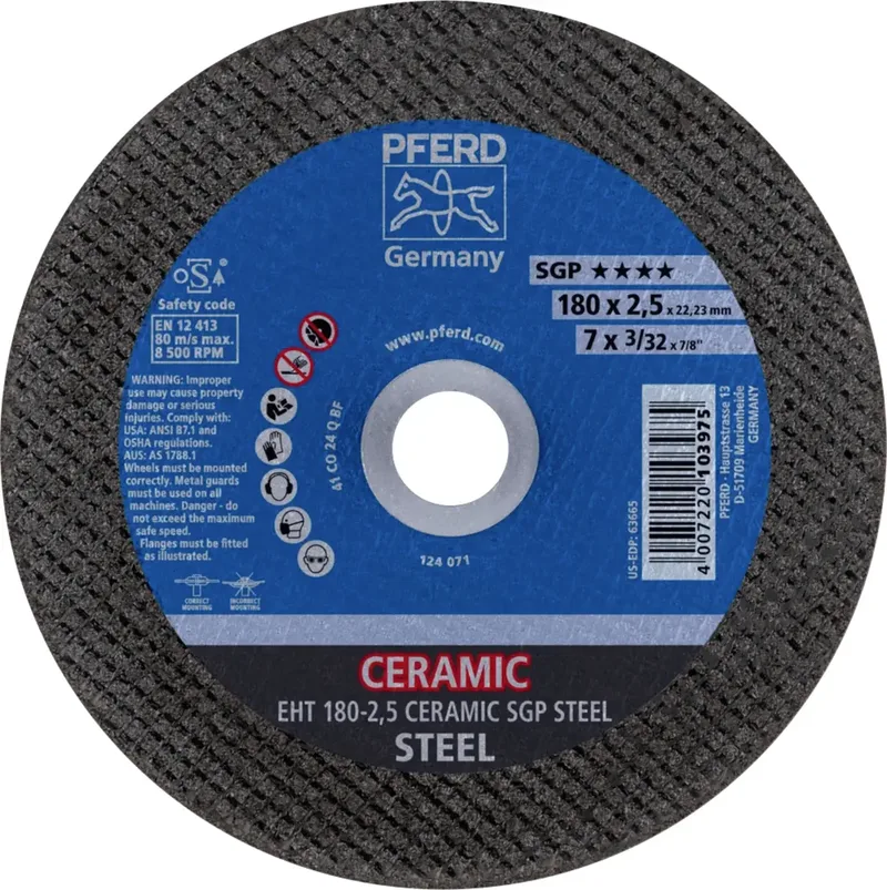EHT 180-2,5 CERAMIC SGP STEEL 61318025 Trennscheibe gerade 180 mm 25 St. Stahl von PFERD – Produktbild 1 von 2