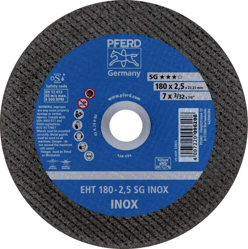 EHT 180-2,5 SG INOX 61326423 Trennscheibe gerade 180 mm 25 St. Edelstahl de PFERD – image du produit