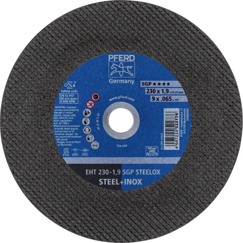 EHT 230-1,9 SGP STEELOX 61328702 Trennscheibe gerade 230 mm 25 St. Edelstahl, Stahl van PFERD – productafbeelding