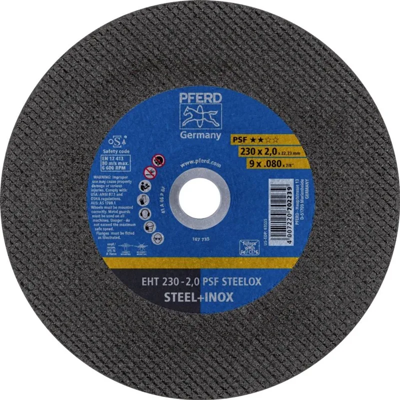 EHT 230-2,0 PSF STEELOX 69901410 Doorslijpschijf recht 230 mm 25 stuk(s) RVS, Staal van PFERD – productafbeelding