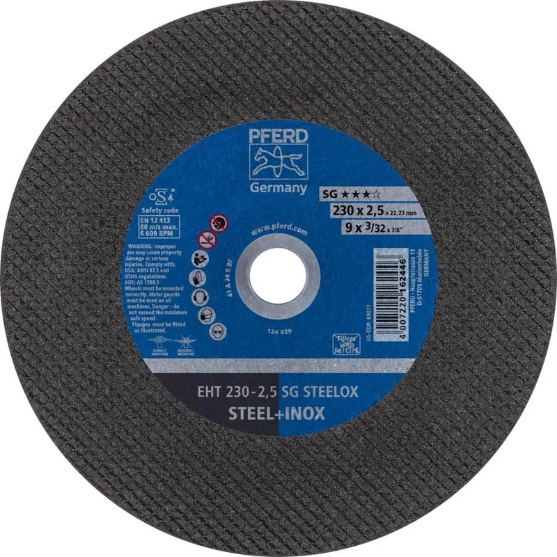 EHT 230-2,5 SG STEELOX Doorslijpschijf - Inox - 230x22,23mm - K24 fra PFERD – produktbillede