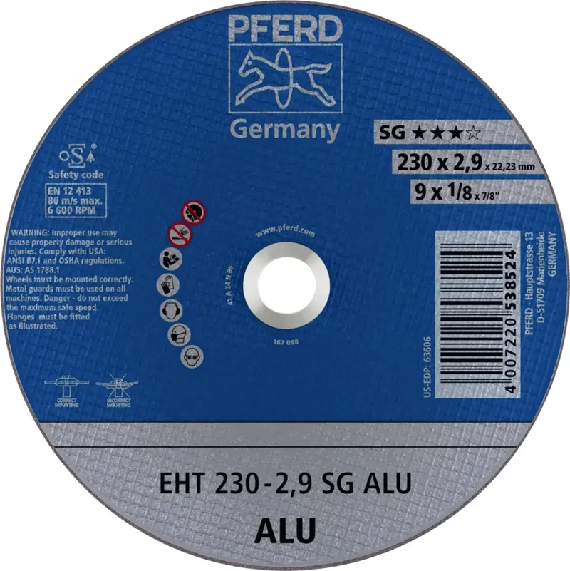 EHT 230-2,9 SG ALU 61328323 Trennscheibe gerade 230 mm 25 St. Aluminium, NE-Metalle de PFERD – image du produit 1 sur 2