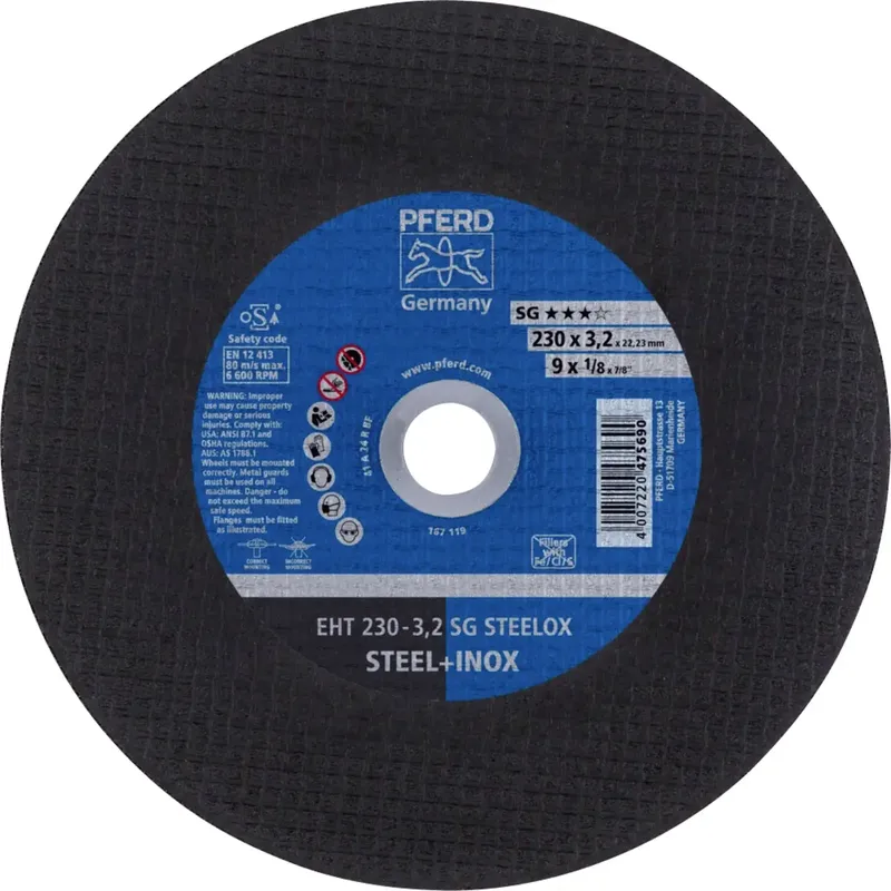 EHT 230-3,2 SG STEELOX 61328432 Trennscheibe gerade 230 mm 25 St. Edelstahl, Stahl de PFERD – image du produit 1 sur 2