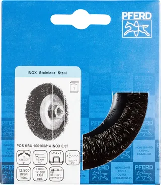 Kegelbürste ungezopft KBU Ø 100x10mm M14 Edelstahl-Draht-Ø 0,35 mm Winkelschleifer (1) de PFERD – image du produit 3 sur 3