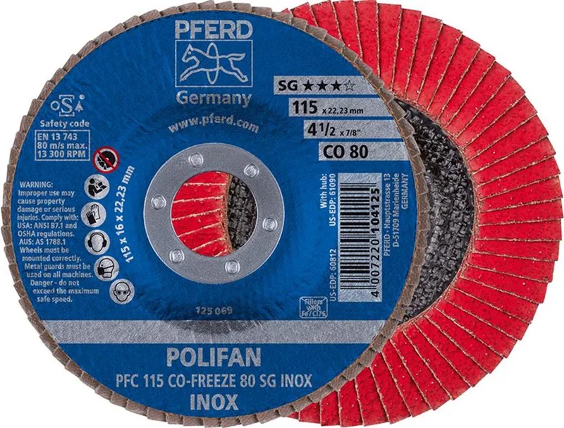 Lamellenschijf COFREEZE gewelfd 115mm K80 Pferd von PFERD – Produktbild