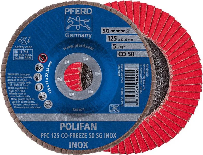 Lamellenschijf COFREEZE gewelfd 125mm K50 Pferd by PFERD – product image