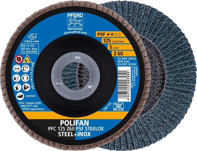 Lamellenschijf Zirkoniumkorund (konisch) - PFC 125 Z 60 PSF STEELOX von PFERD – Produktbild