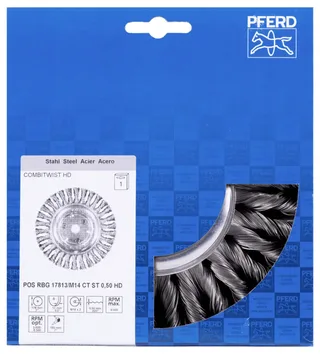 PFERD POS COMBITWIST Rundbürste gezopft RBG HD Ø 178x13 mm M14 Stahl-Draht-Ø 0,50mm Winkelschleifer POS RBG 17813/M14 CT ST 0,50 HD 43317036 1 St. von PFERD – Produktbild 2 von 2