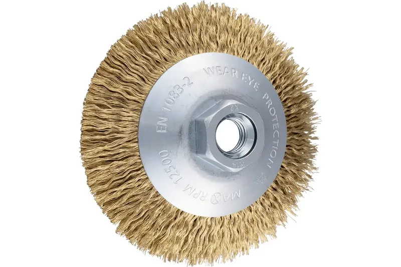 PFERD TOOLS Kegelbürste ungezopft KBU Ø 100x10mm M14 vermessingter Stahl-Litzen-Draht-Ø 0,20 mm Winkelschleifer POS KBU 10010/M14 LIT STM 0,20 de PFERD – image du produit