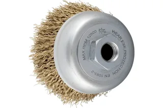 PFERD TOOLS Topfbürste ungezopft TBU Ø 60 mm M14 vermessingter Stahl-Litzen-Draht-Ø 0,25 mm Winkelschleifer POS TBU 60/M14 LIT STM 0,25 43468881 1 fra PFERD – produktbillede 1 af 2
