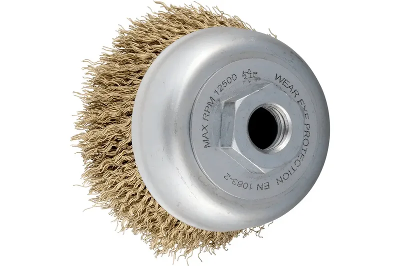 PFERD TOOLS Topfbürste ungezopft TBU Ø 60 mm M14 vermessingter Stahl-Litzen-Draht-Ø 0,25 mm Winkelschleifer POS TBU 60/M14 LIT STM 0,25 43468881 1 fra PFERD – produktbillede 1 af 2