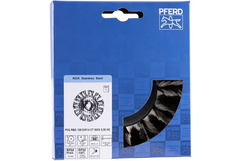 POS COMBITWIST Rundbürste gezopft RBG HD Ø 125x12 mm M14 Edelstahl-Draht-Ø 0,35mm Winkelschleifer POS RBG 12512/M14 CT INOX HD 0,35 43303017 1 St. de PFERD – image du produit 2 sur 2