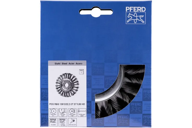 POS COMBITWIST Rundbürste gezopft RBG HD Ø 125x12x22,2 mm Stahl-Draht-Ø 0,50 mm Winkelschleifer POS RBG 12512/22,2 CT ST HD 0,50 43303016 1 St. de PFERD – image du produit 2 sur 2