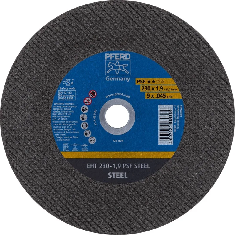 Psf Steel 61728231 Doorslijpschijf recht 230 mm 22.23 mm 25 stuk(s) de PFERD – image du produit