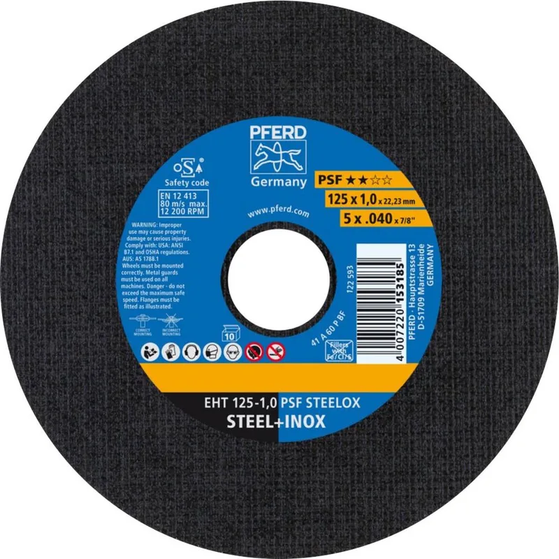 TOOLS PSF STEELOX 61721110 Disque à tronçonner 125 mm 1 pc(s) acier inoxydable, acier de PFERD – image du produit