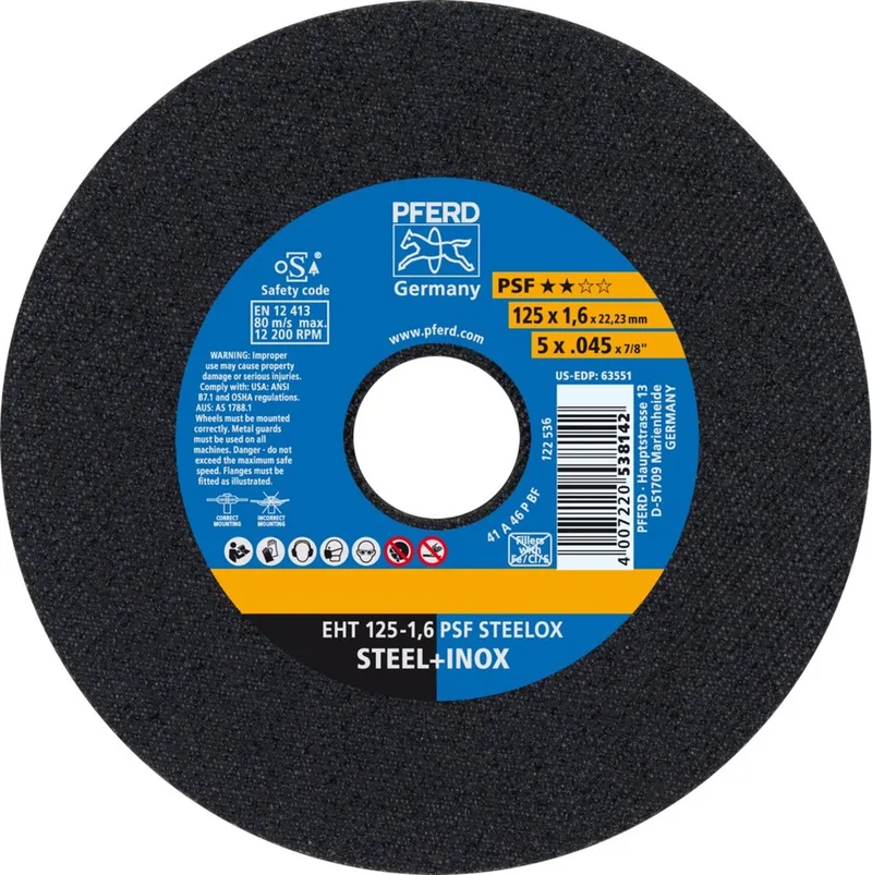 TOOLS PSF STEELOX 61721121 Disque à tronçonner 125 mm 25 pc(s) acier inoxydable, acier de PFERD – image du produit
