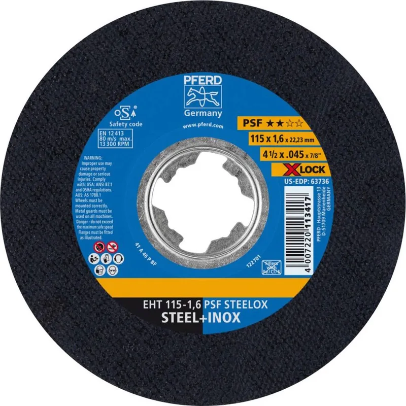 PSF STEELOX 61730124 Doorslijpschijf recht 115 mm 22.23 mm 25 stuk(s) fra PFERD – produktbillede