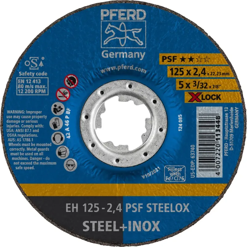 PSF STEELOX 61740125 Trennscheibe gekröpft 125 mm 25 St. Edelstahl, Stahl de PFERD – image du produit