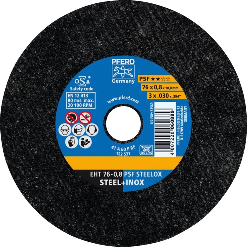 TOOLS PSF STEELOX 65508109 Disque à tronçonner 76 mm 25 pc(s) acier inoxydable, acier de PFERD – image du produit