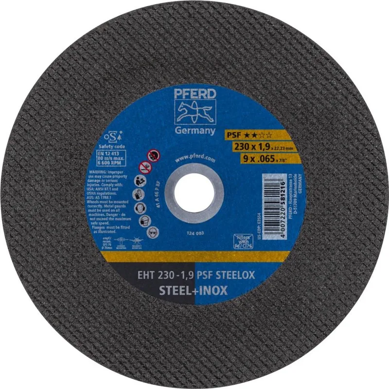 PSF STEELOX 69198293 Doorslijpschijf recht 230 mm 5 stuk(s) RVS, Staal de PFERD – image du produit