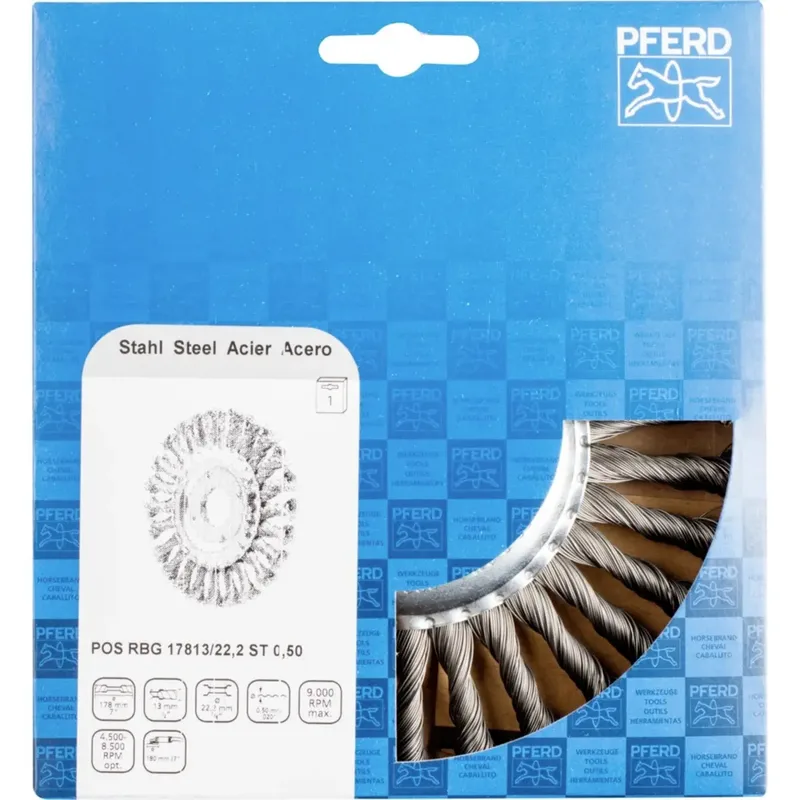 Rundbürste gezopft RBG Ø 178x13x22,2 mm Stahl-Draht-Ø 0,50mm Winkelschleifer de PFERD – image du produit 2 sur 2