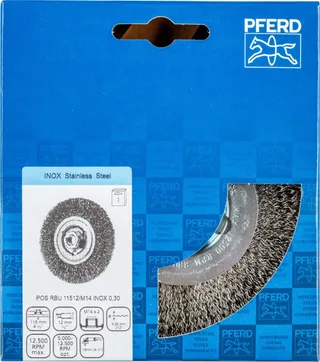 Rundbürste ungezopft RBU Ø115x12 mm M14 Edelstahl-Draht-Ø0,30 Winkelschleifer de PFERD – image du produit 3 sur 3