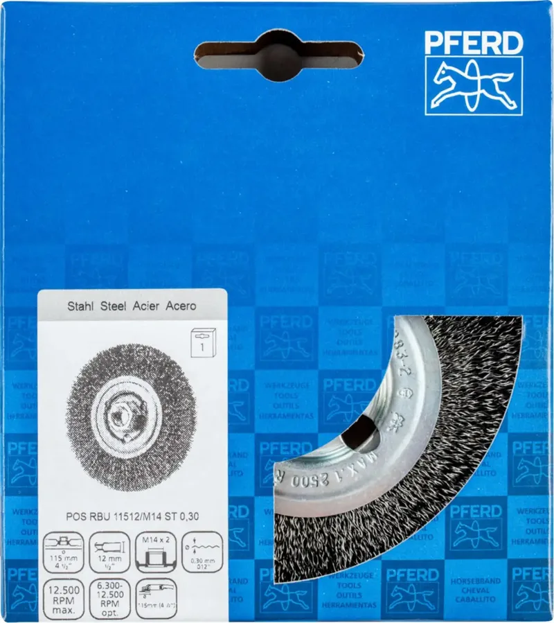 Rundbürste ungezopft RBU Ø115x12 mm M14 Stahl-Draht-Ø0,30 Winkelschleifer de PFERD – image du produit 3 sur 3
