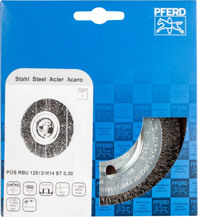 Rundbürste ungezopft RBU Ø125x12 mm M14 Stahl-Draht-Ø0,30 Winkelschleifer de PFERD – image du produit 3 sur 3