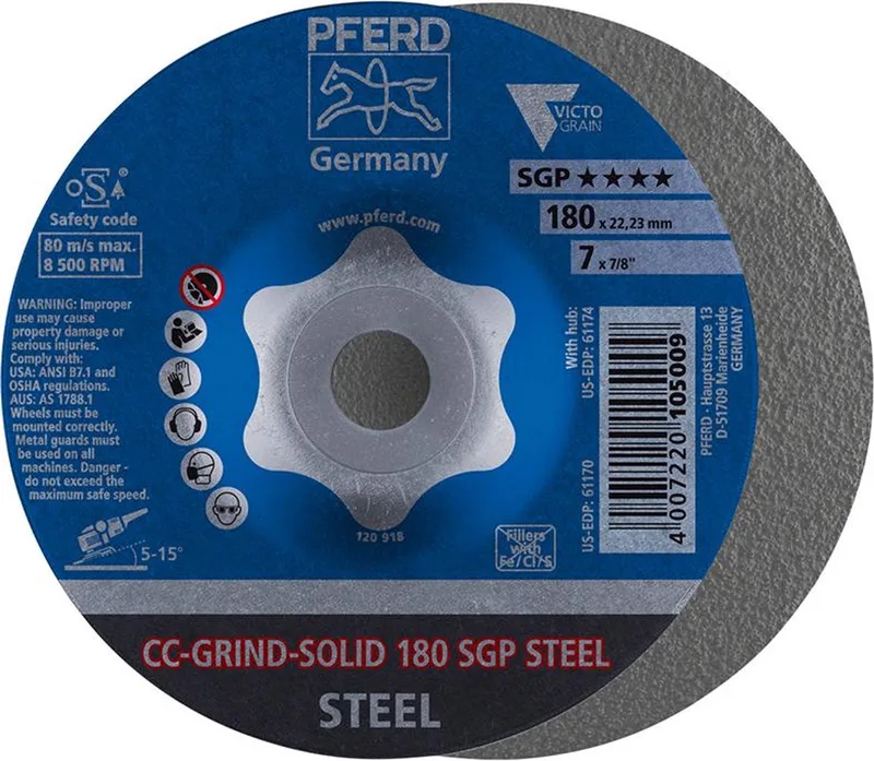 Schuurschijf CC-GRIND Solid SGP STEEL 180mm PFERD van PFERD – productafbeelding