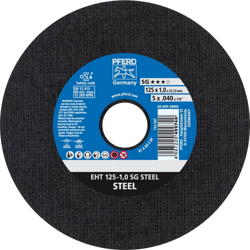SG STEEL 61341082 Doorslijpschijf recht 125 mm 25 stuk(s) Staal fra PFERD – produktbillede 1 af 2