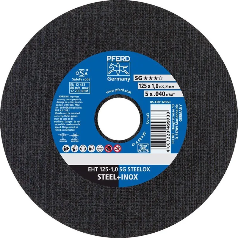 Sg Steelox 61331432 Doorslijpschijf recht 125 mm 22.23 mm 25 stuk(s) de PFERD – image du produit