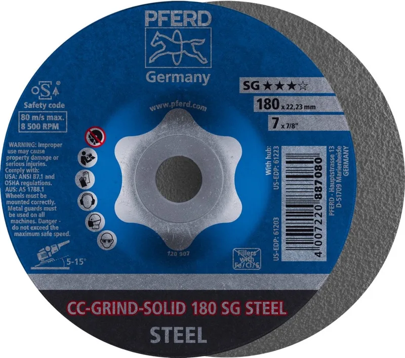 Slijpschijf 180 Mm Pferd Cc-Grind-Solid Sg Steel 64185180 10 Stuks by PFERD – product image